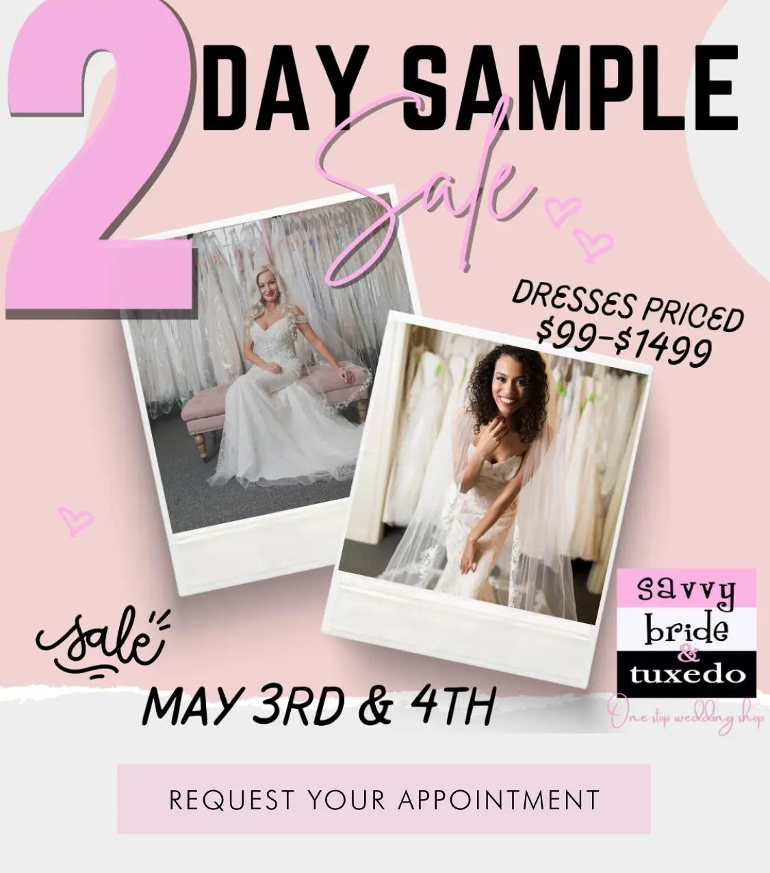 2 day sample sale banner for mobile